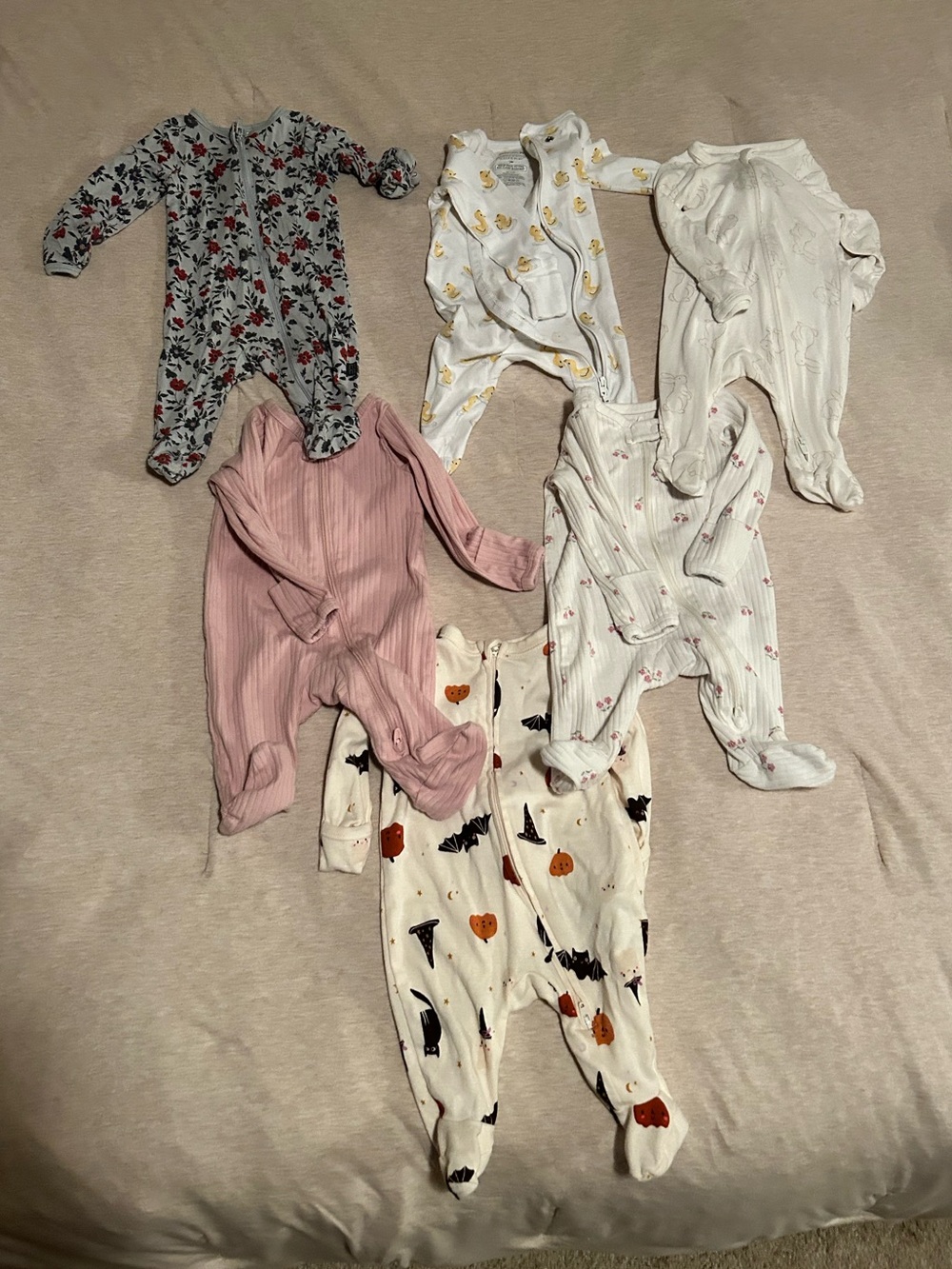 6 Girls Newborn sleepers